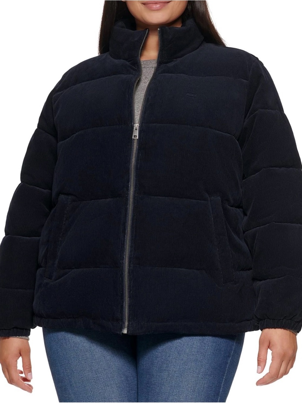 Levi’s Women's Lined Corduroy Zip Up Puffer Jacket